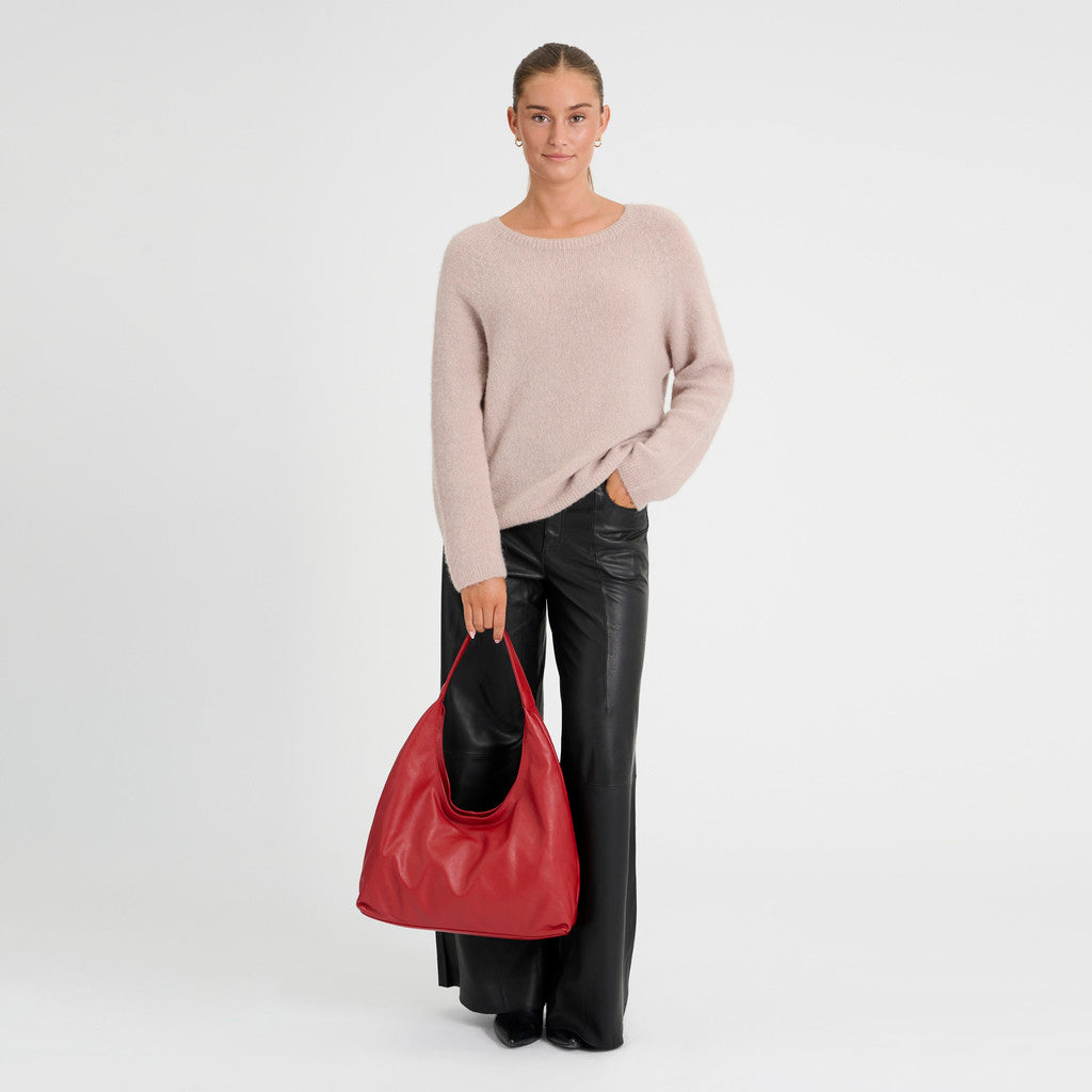 DEPECHE Classic calf leather shoulder bag Shoulderbag / Handbag 043 Red