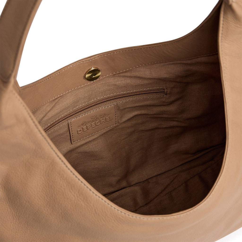 DEPECHE Classic calf leather shoulder bag Shoulderbag / Handbag 156 Camel