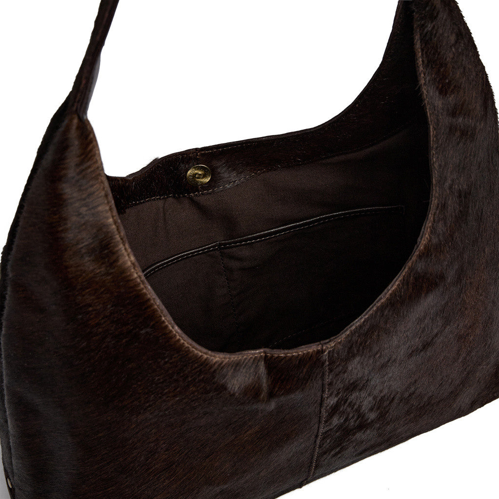 DEPECHE Classic hair-on shopper Shopper 161 Dark brown