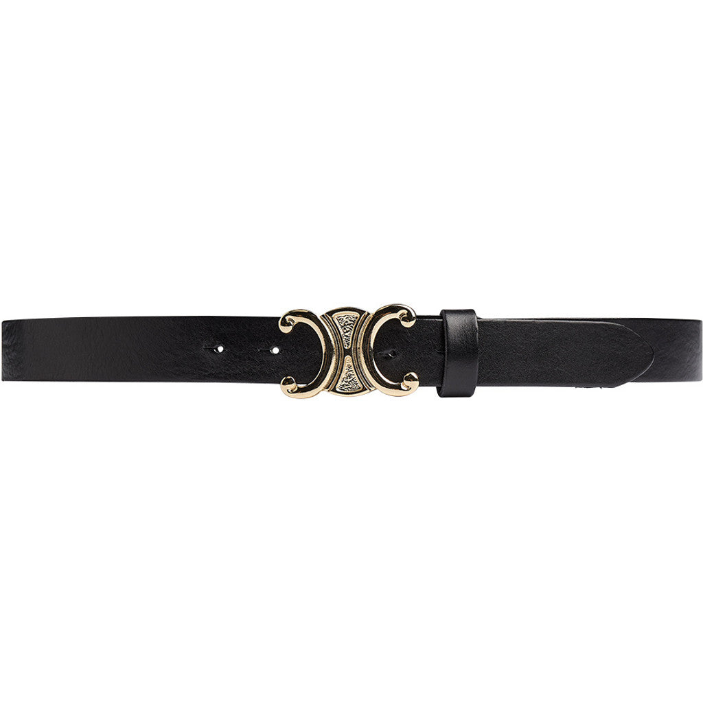 DEPECHE Classic leather jeans belt Belts 190 Black/Gold