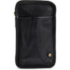 DEPECHE Classic leather mobile bag with crossbody strap Mobilebag 099 Black