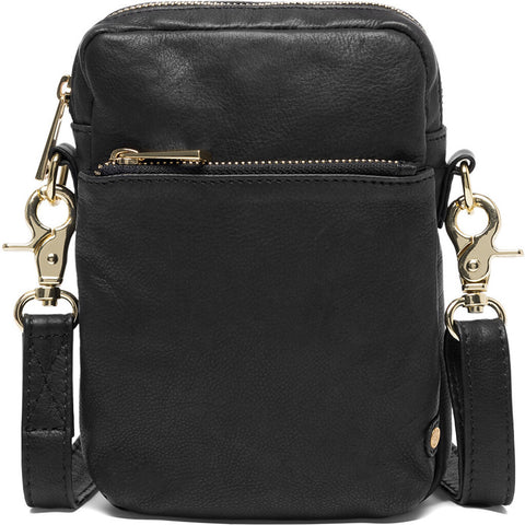DEPECHE Classic mobile bag in soft leather quality Mobilebag 099 Black (Nero)