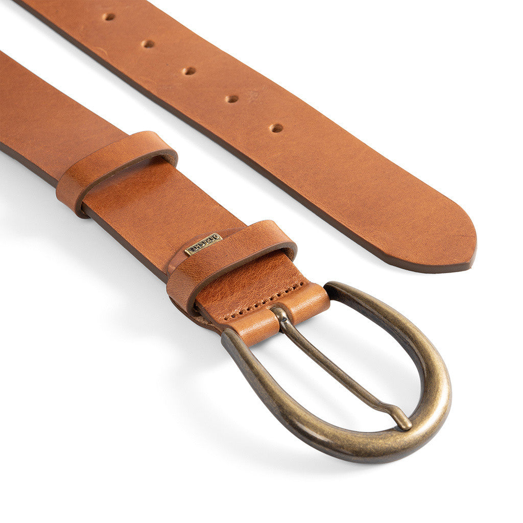 DEPECHE Classy belt in soft leather Belts 014 Cognac