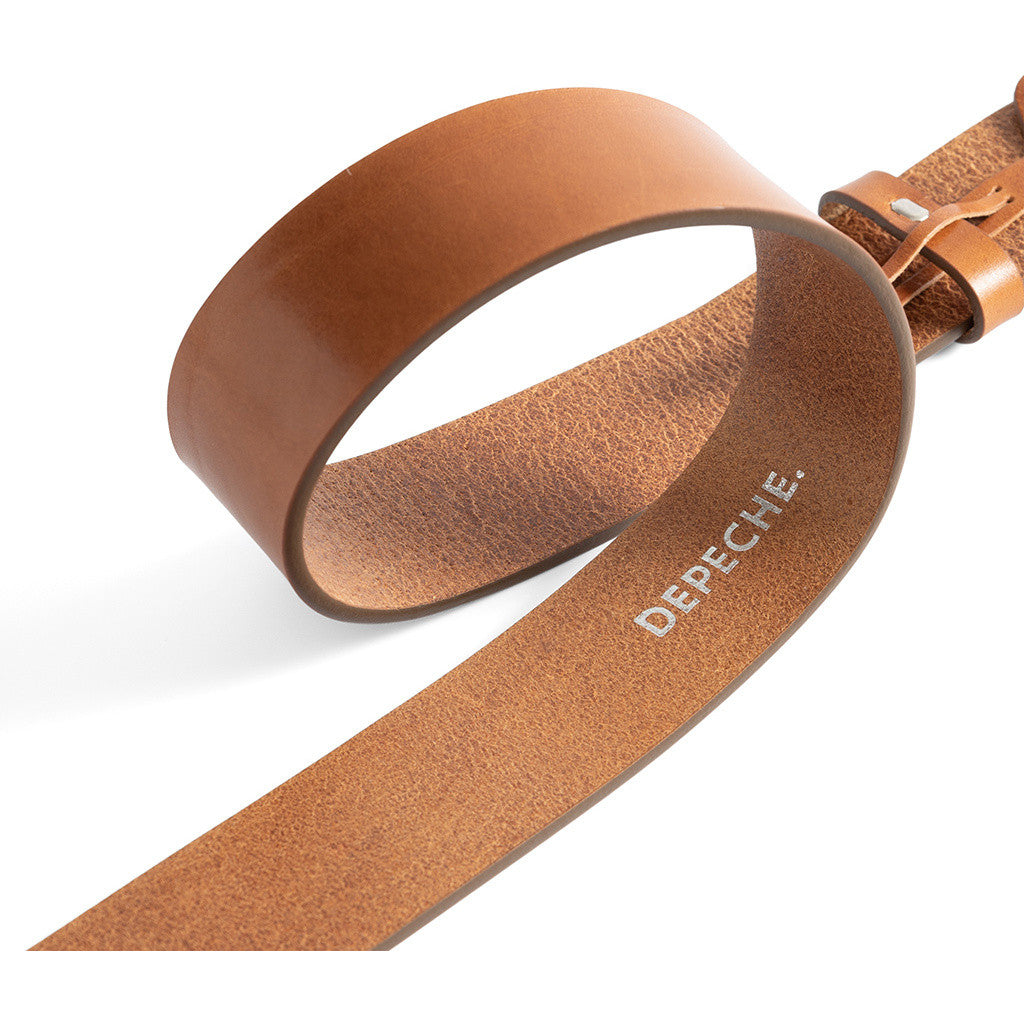 DEPECHE Classy belt in soft leather Belts 014 Cognac