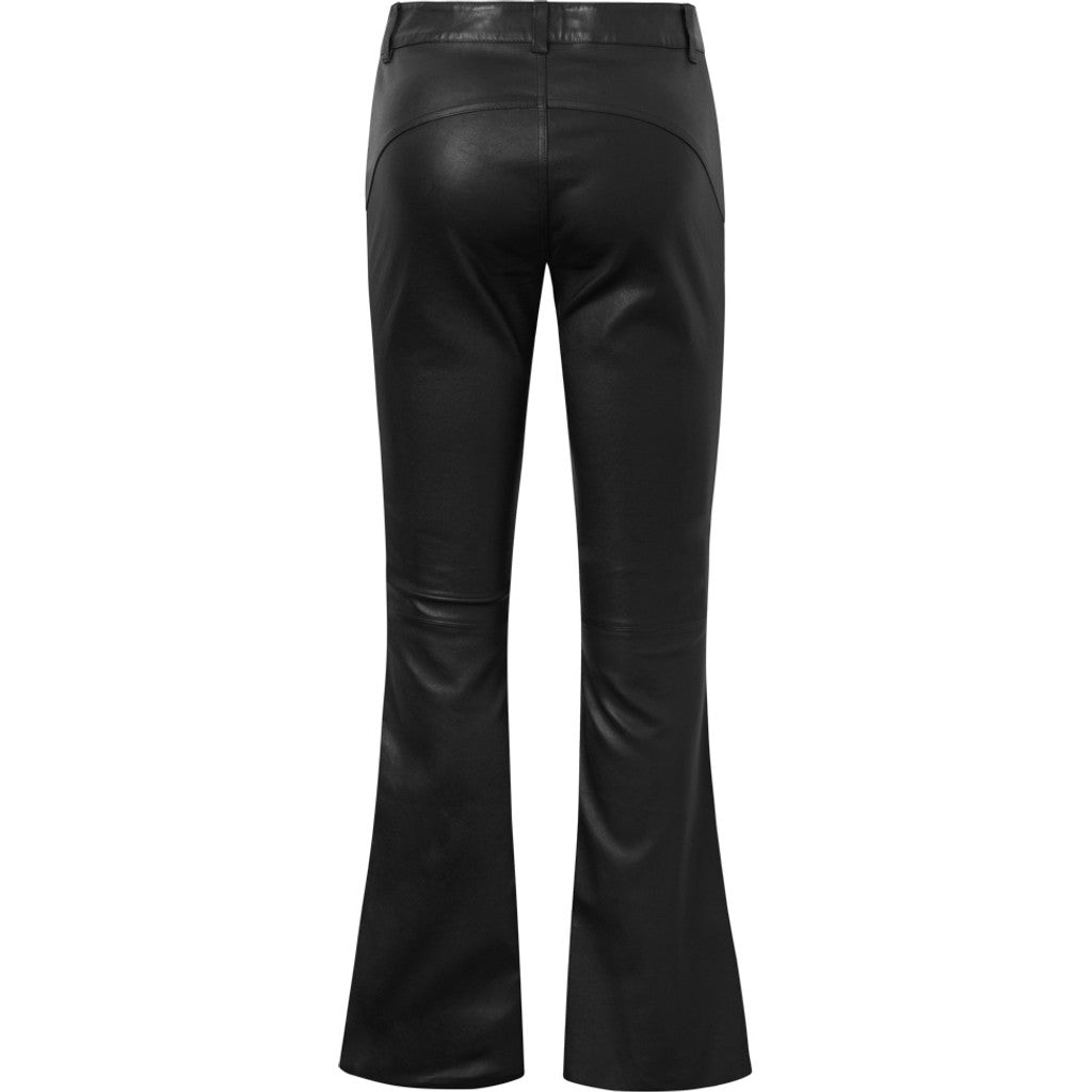 Depeche leather wear Cleo MW Flare Leather Pants Pants 099 Black