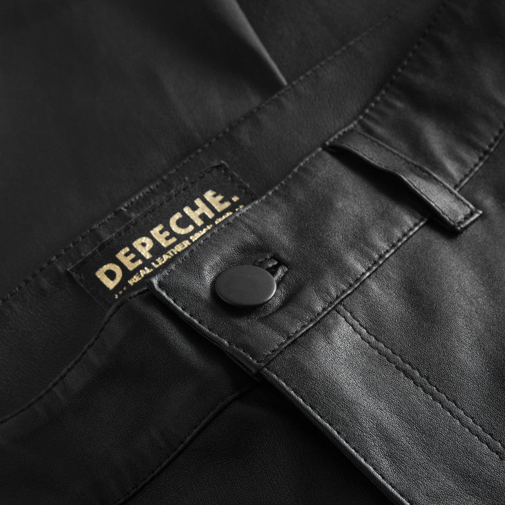 Depeche leather wear Cleo MW Flare Leather Pants Pants 099 Black