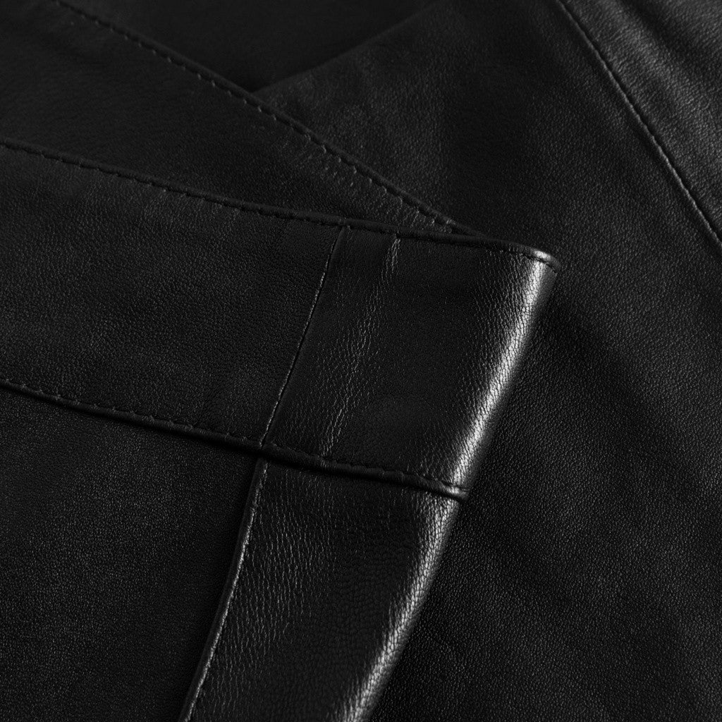 Depeche leather wear Cleo MW Flare Leather Pants Pants 099 Black