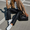 Depeche leather wear Cleo MW Flare Leather Pants Pants 099 Black