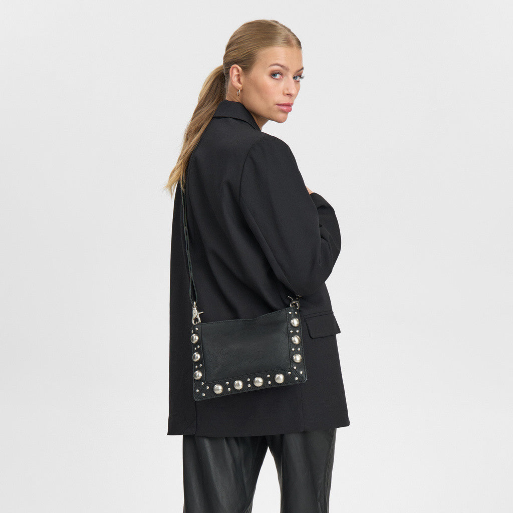 DEPECHE Clutch with studs Clutch 099 Black (Nero)