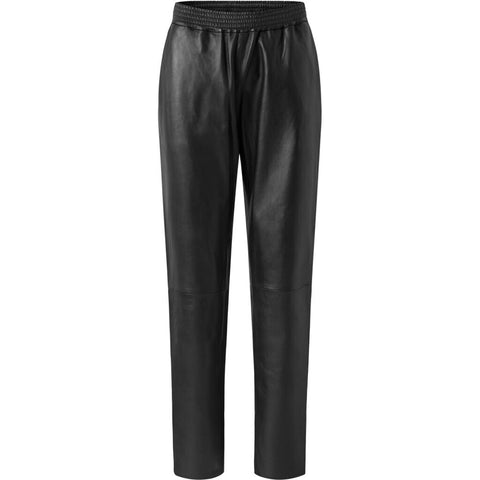 Depeche leather wear Cool Belle leather baggy pants Pants 099 Black (Nero)