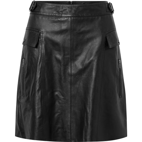 Depeche leather wear Cool a-shape fitting Drea leather skirt Skirts 099 Black (Nero)