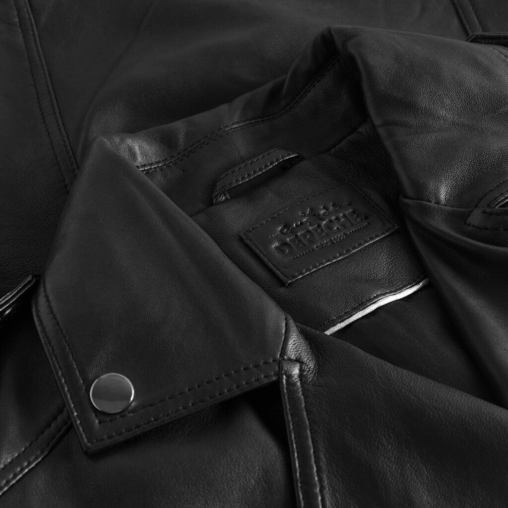 Depeche leather wear Cool and raw biker jacket in soft quality Jackets 099 Black (Nero)