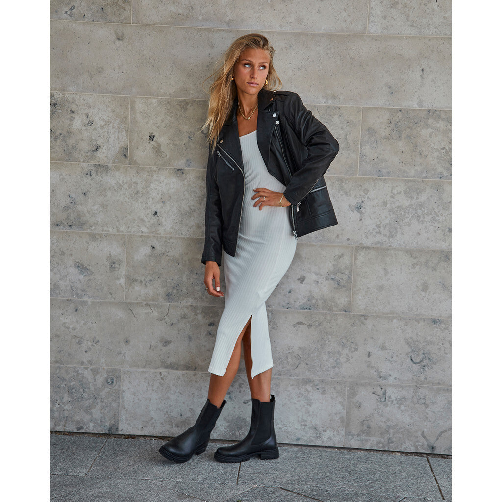 Depeche leather wear Cool and raw biker jacket in soft quality Jackets 099 Black (Nero)