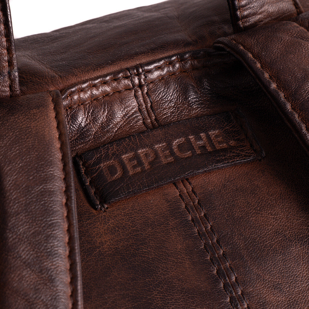 DEPECHE Cool backpack in soft leather quality Backpack 068 Winter brown