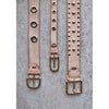 DEPECHE Cool jeans leather belt decorated with large eyelets Belts 011 Sand