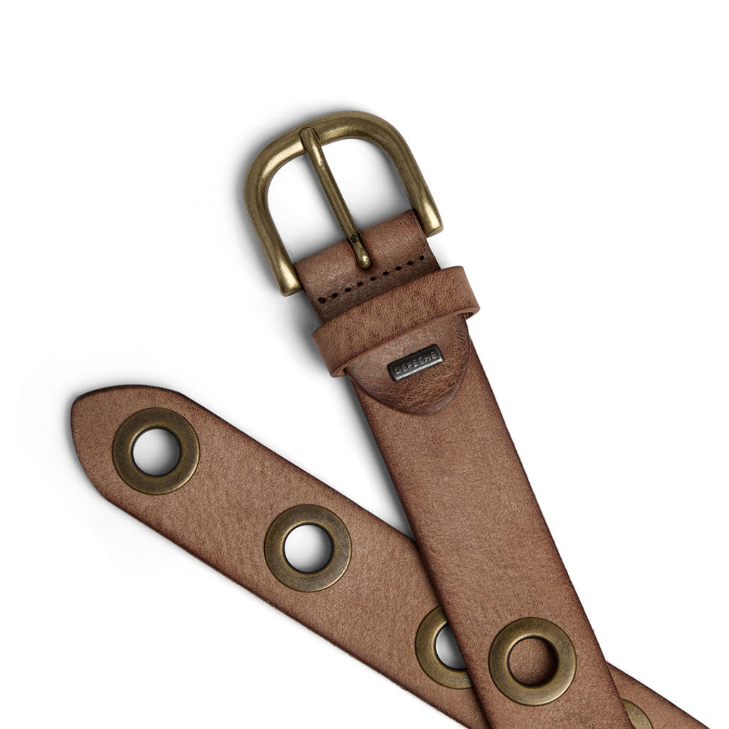 DEPECHE Cool jeans leather belt decorated with large eyelets Belts 012 Nature 