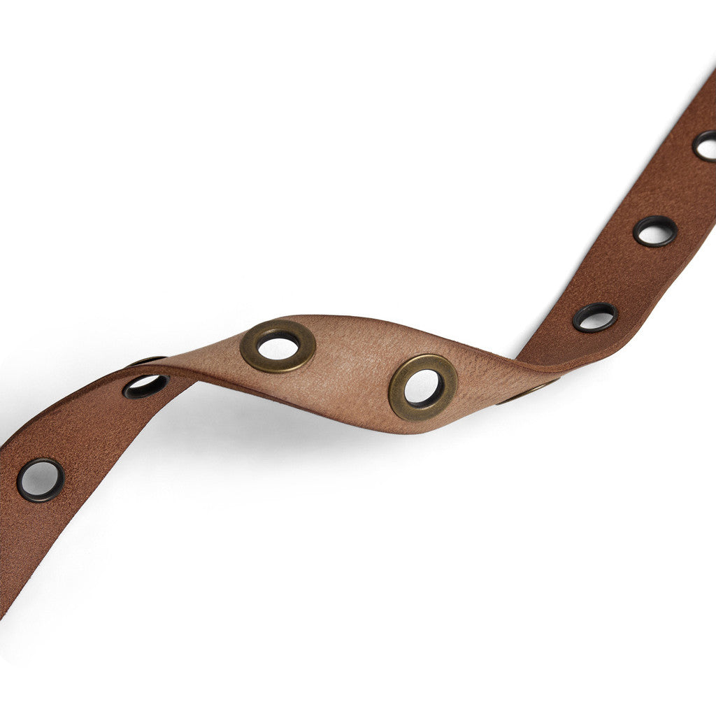 DEPECHE Cool jeans leather belt decorated with large eyelets Belts 012 Nature 