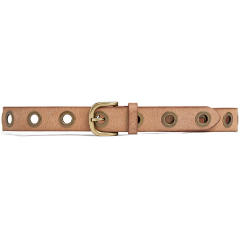 DEPECHE Cool jeans leather belt decorated with large eyelets Belts 012 Nature 