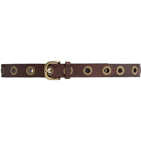 DEPECHE Cool jeans leather belt decorated with large eyelets Belts 179 Brown/Brass