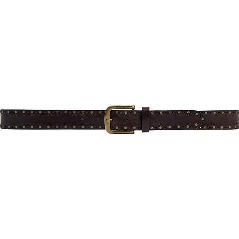 DEPECHE Cool leather belt with details Belts 161 Dark brown