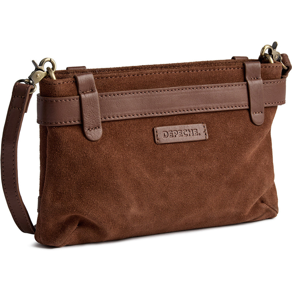 DEPECHE Cool suede clutch Clutch 014 Cognac