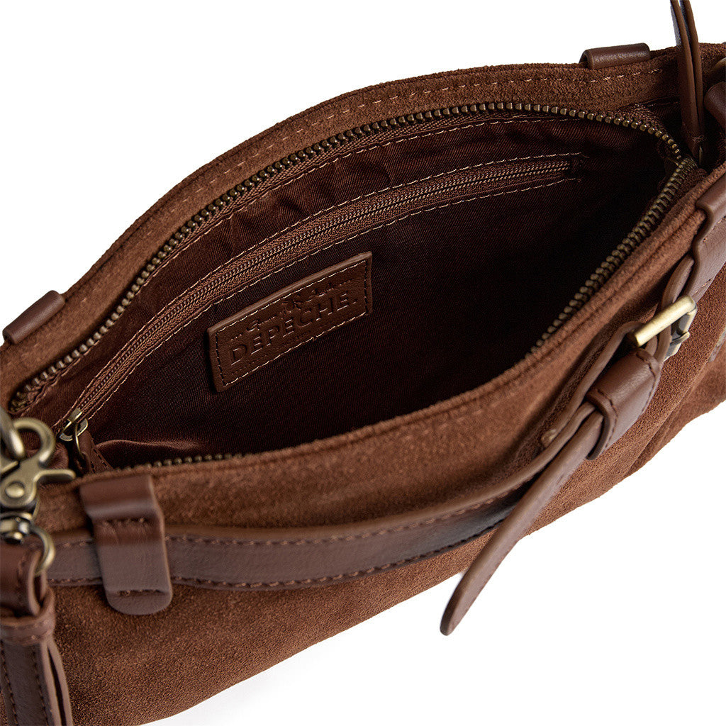 DEPECHE Cool suede clutch Clutch 014 Cognac