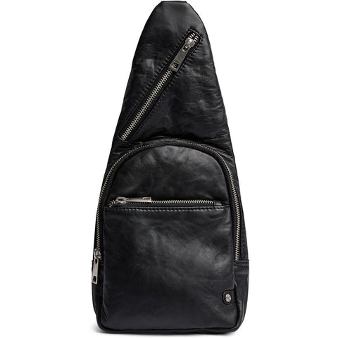 DEPECHE Cool unique bumbag in soft leather Bumbag 099 Black (Nero)