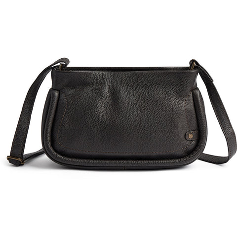DEPECHE Cow leather crossover bag with tube details Cross over 161 Dark brown