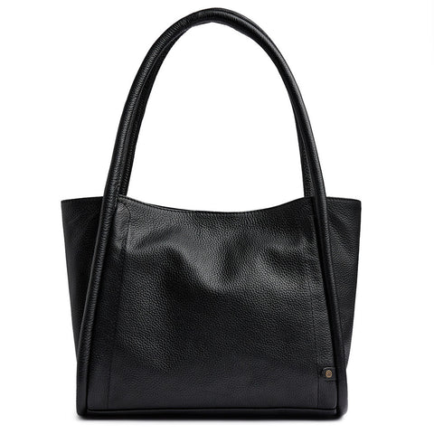 DEPECHE Cow leather shoulder bag with tube straps Shoulderbag / Handbag 099 Black