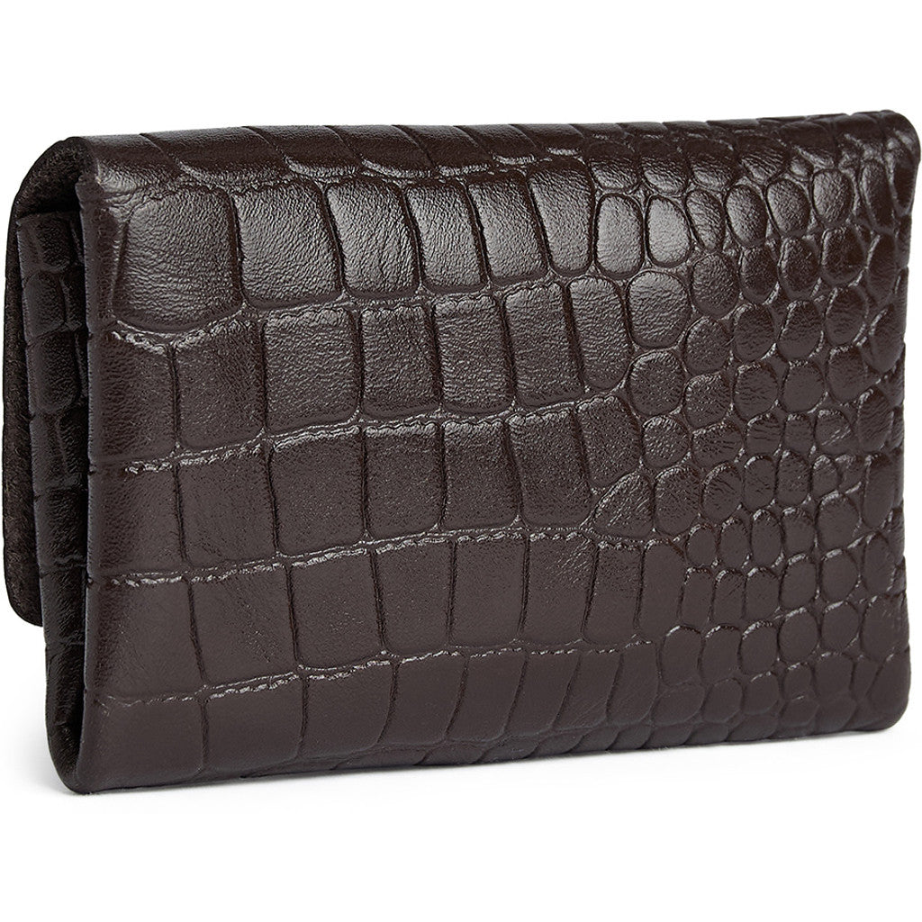 DEPECHE Croco embossed leather card holder Purse / Credit card holder 265 Brown Croco