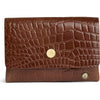 DEPECHE Croco embossed leather card holder Purse / Credit card holder 326 Cognac Croco