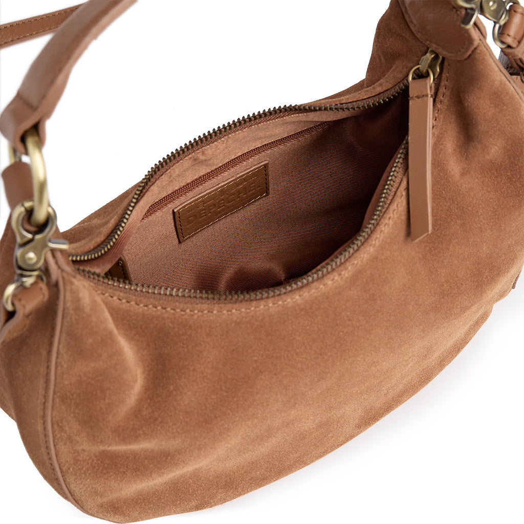 DEPECHE Suede crossbody bag Cross over 013 Tan