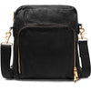 DEPECHE Crossover bag in silky soft leather quality Cross over 099 Black (Nero)