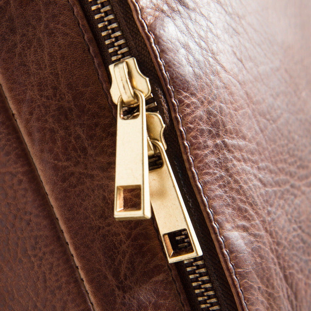 DEPECHE Crossover bag in silky soft leather quality Cross over 133 Brandy