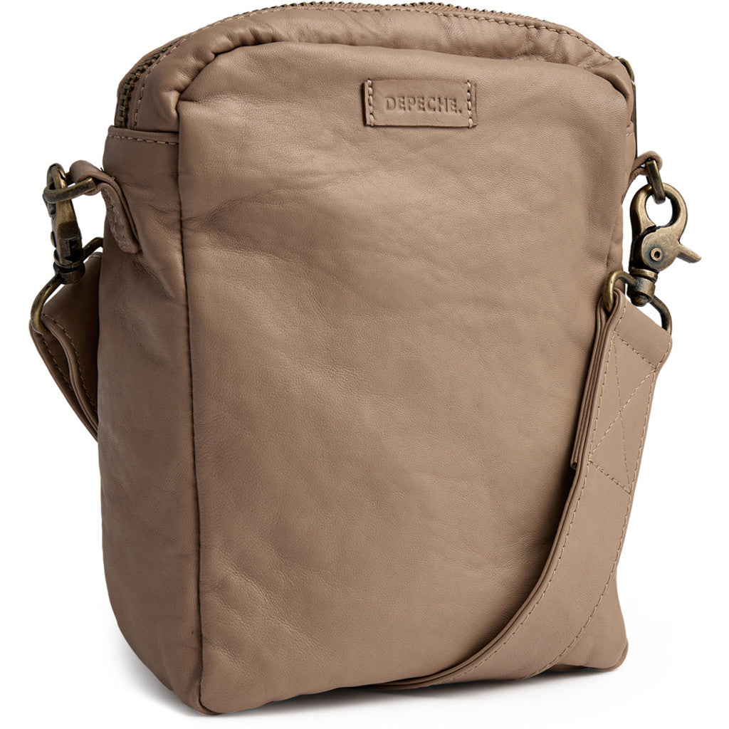 DEPECHE Crossover bag in strong and nice leather quality Cross over 168 Latte