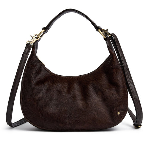 DEPECHE Crossover in hair-on calf leather Cross over 161 Dark brown