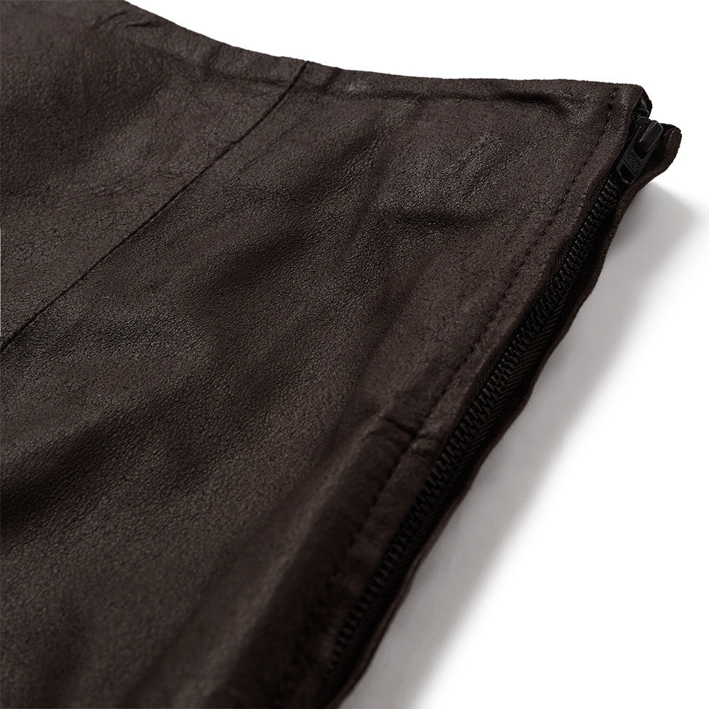 Depeche leather wear Dariana long leather skirt Skirt 015 Brown