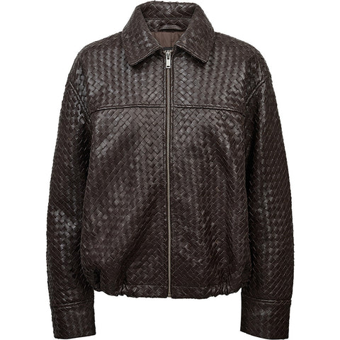Depeche leather wear Debbie Bomber Jacket Jacket 008 Chocolate