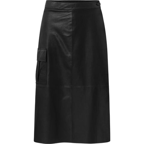 Depeche leather wear ElissaDEP Underknee Leather Skirt Skirts 099 Black (Nero)