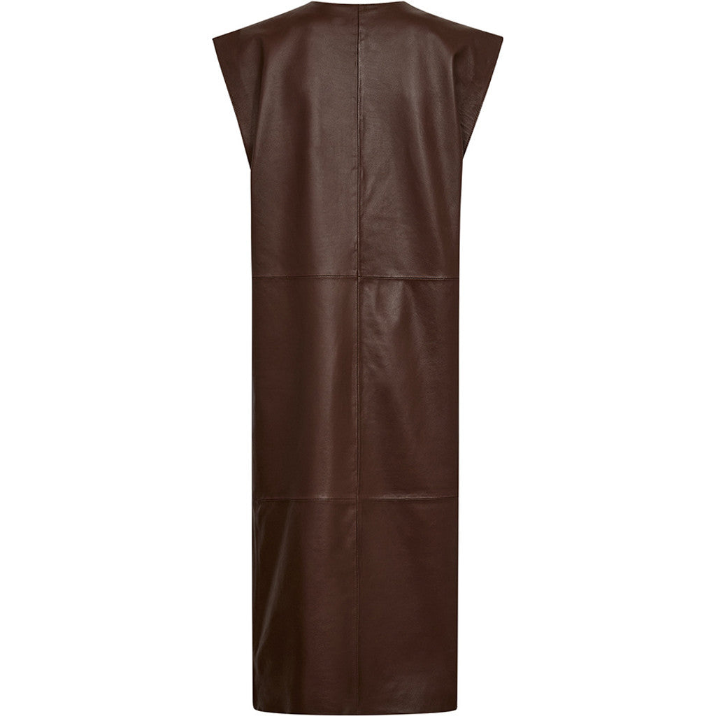 Depeche leather wear Eliza long leather vest Vest 106 Coffee