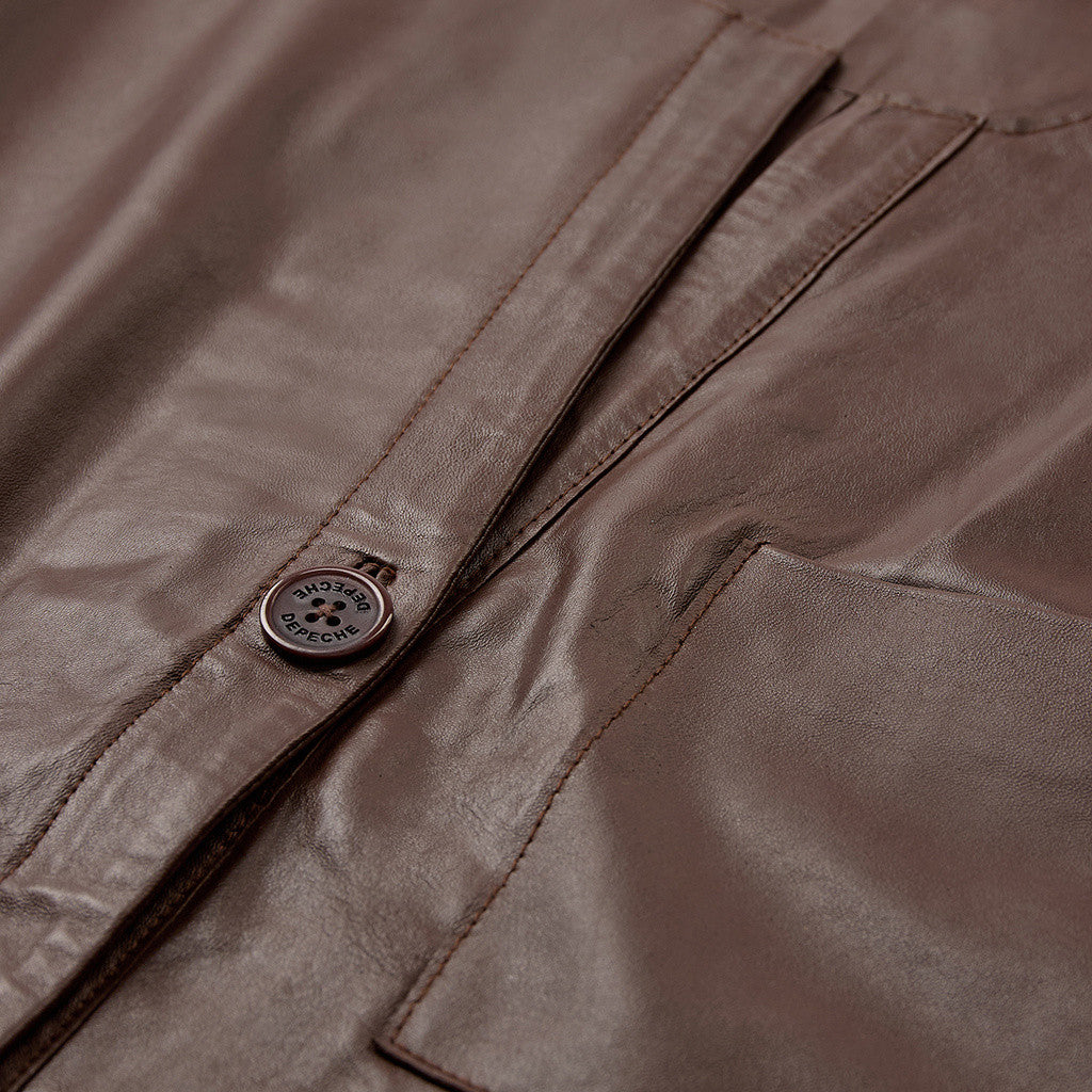 Depeche leather wear Eliza long leather vest Vest 106 Coffee