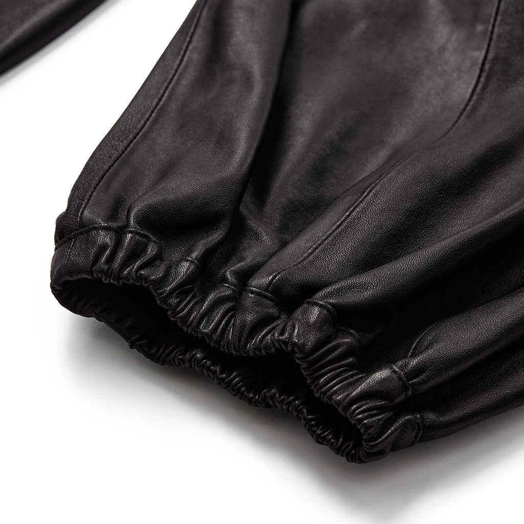 Depeche leather wear Ella balloon trousers in soft lamb leather Pants 099 Black