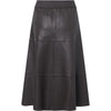 Depeche leather wear Everlyn leather skirt with elastic in waist Skirts 008 Chocolate