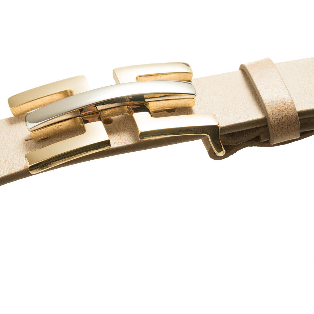 DEPECHE Exclusive and beautiful belt in soft leather Belts 011 Sand