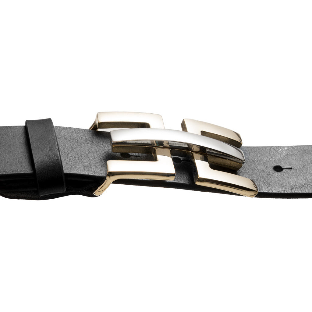 DEPECHE Exclusive and beautiful belt in soft leather Belt 099 Black