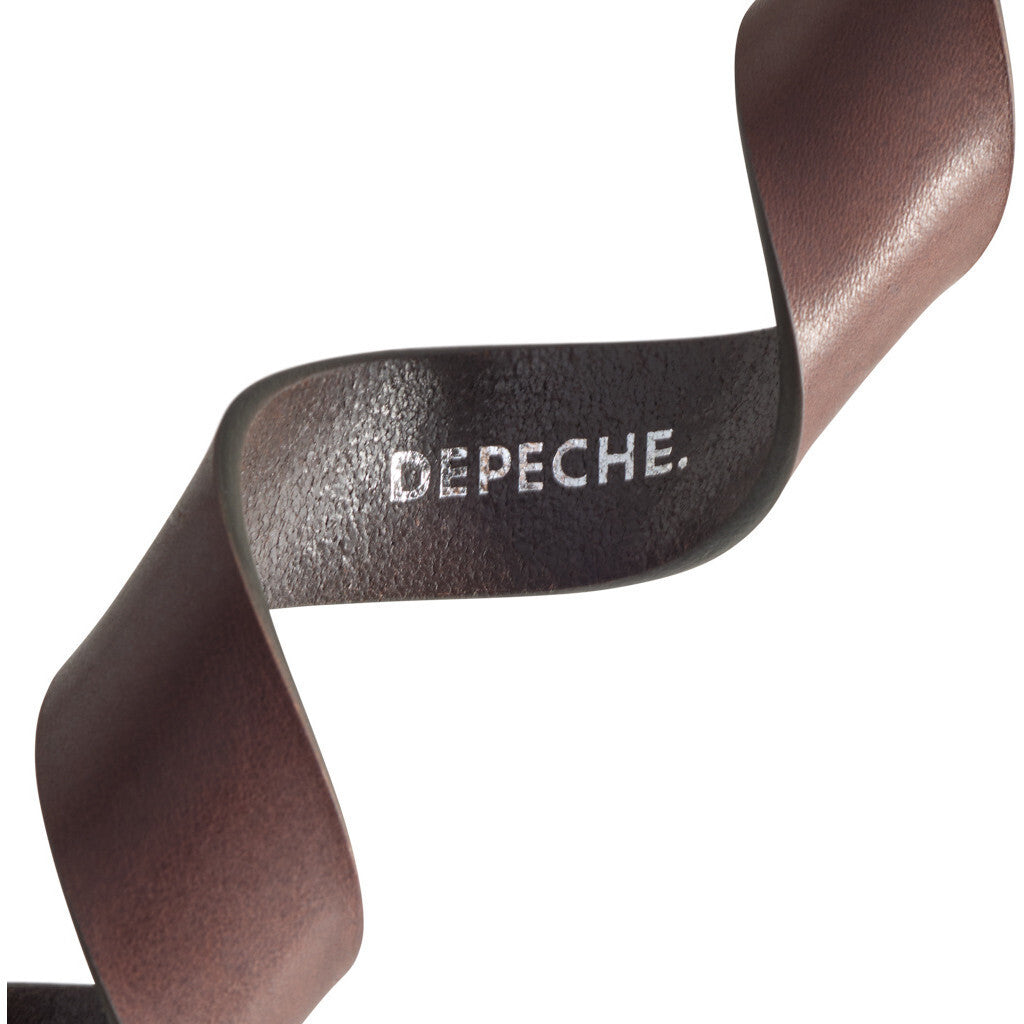 DEPECHE Exclusive and beautiful belt in soft leather Belts 161 Dark brown