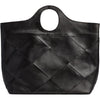 DEPECHE Exclusive handwoven shopper Shopper 099 Black (Nero)