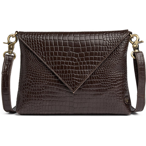 DEPECHE Fashion Favourites croco leather clutch Clutch 265 Brown Croco