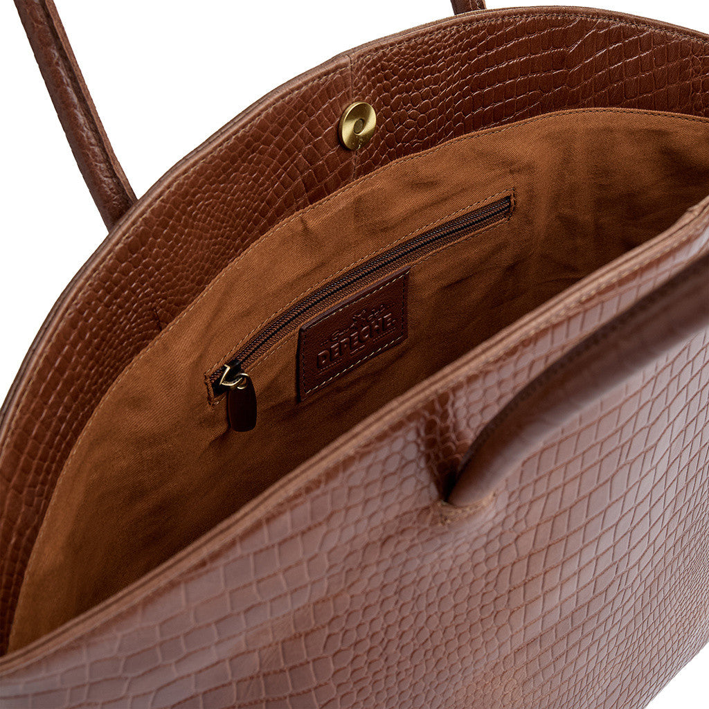 DEPECHE Fashion Favourites croco leather shopper Shopper 326 Cognac Croco