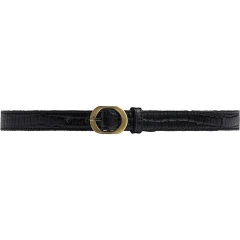 DEPECHE Fashion Favourites croco slim leather belt Belt 343 Black croco
